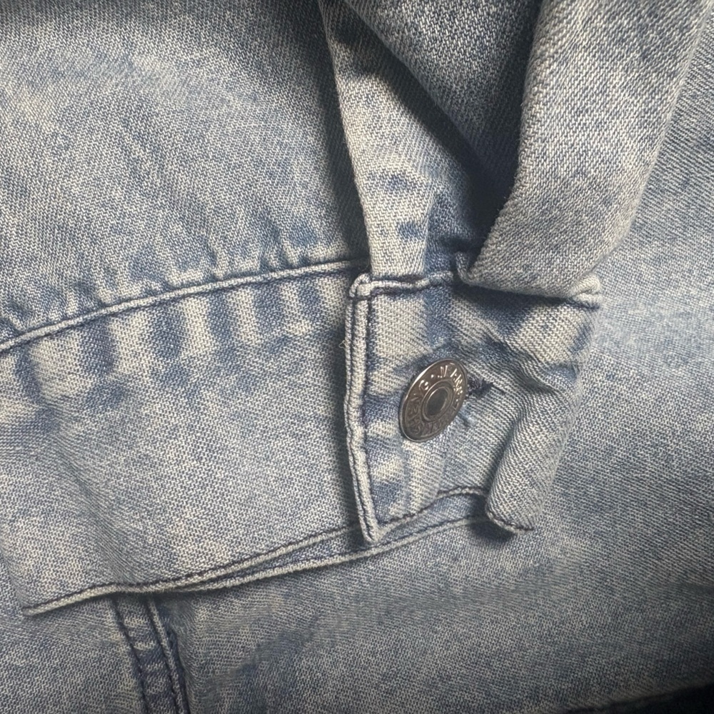 BIBI Western Pintuck Denim Jacket Y2K Acid Wash Cowgirl Cottagecore L - Picture 8 of 12